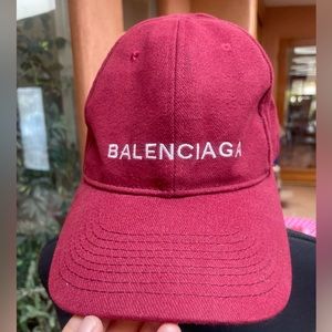 Balenciaga Burgundy Baseball Cap